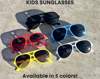Kids Aviator Sunglasses: Colorful UV Protection Shades - HARBOR