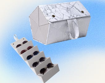 5 Slot Weiß Marmor Sonnenbrillen Aufbewahrungsbox Organizer / Vitrine