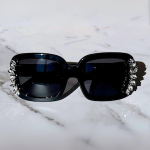 MONACO - Blinged-Out Rhinestone Sunglasses: Perfect Accessories for Brides, Bachelorettes, and Beachside Beauties
