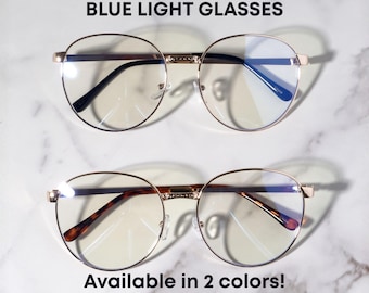 Retro Gold Frame Blue Light Glasses – Protective Eyewear for Gaming, Work, School - LUMEN