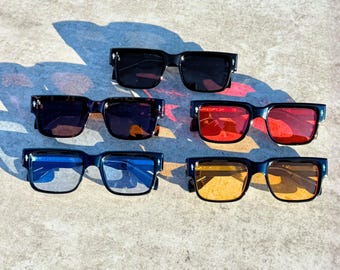 Trendy Retro Bold Rectangle Sunglasses - TIDAL Statement Designer Frames | 5 Colors + FREE GIFTS