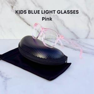 Kids Blue Light Blocking Glasses: Clear & Pink Frame, Anti Eye Strain - PEARL image 8