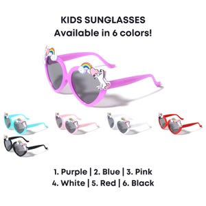 RAINBOW COVE - KIDS Heart Shaped Unicorn Rainbow Sunglasses Cute UV400 Shades for Toddlers and Girls Birthday Party Favor Gift