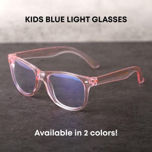 Kids Blue Light Blocking Glasses: Clear & Pink Frame, Anti Eye Strain - PEARL image 1