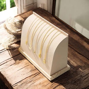 Necklace Display Stand for Craft Shows, Wooden Jewelry Display Holder, Necklace Organizer for Boutique & Retail Countertop Display