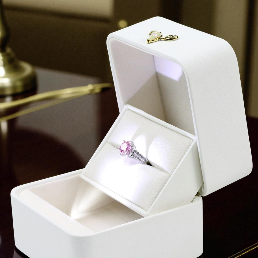 Buy Luxury LED Ring Box – Lighted Jewelry Gift Case for Engagement Ring ...