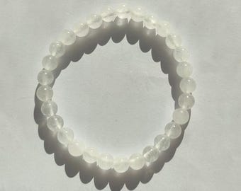 Clear Quartz Bracelet 6 mm | Minimalist Crystal Bracelet | Natural Stone Jewelry | Healing Bracelet | Dainty Bracelet for Her