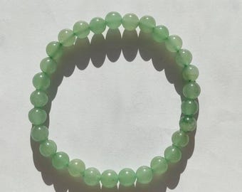 Green Aventurine Bracelet 6 mm | Minimalist Green Crystal Bracelet | Natural Stone Jewelry | Lucky Stone Bracelet | Dainty Gift for Her