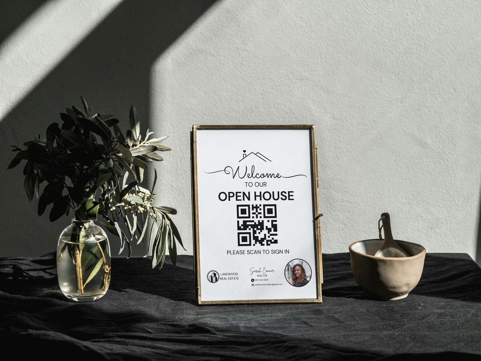 Open House Welcome Sign: Editable QR Code Canva Template (instant ...