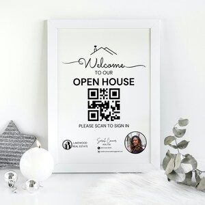 Open House Welcome Sign: Editable QR Code Canva Template (instant ...