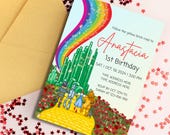 Wizard of Oz Birthday Invitation Template: Editable Canva Design (Instant Download)