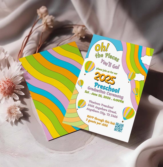 Editable Preschool Graduation Invitation Template: Canva Printable