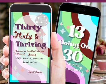 13 Going on 30 Birthday Invitation: Animated Mobile Video (Digital Download)