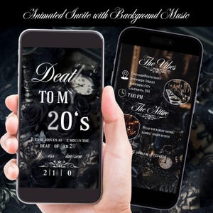 Death to My 20s Invitation Template | Gothic 30th Birthday (Canva Editable)