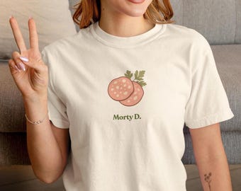 Morty D. Mortadella Shirt – Funny Italian Deli T-Shirt for Food Lovers, Gourmet Salami Tee, NYC Bodega Style Sandwich Lover Gift Idea