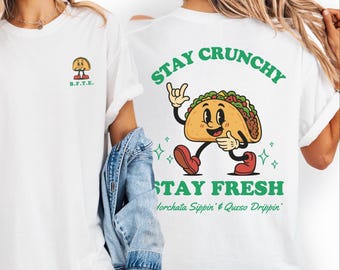 Oversized Unisex Taco Graphic Tee: Funny Foodie Streetwear