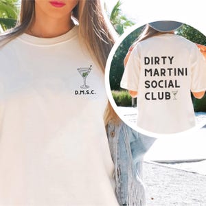 Dirty Martini Social Club T-Shirt: Retro Cocktail Graphic Tee
