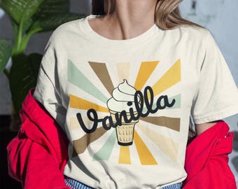 Retro Vanilla Ice Cream T-Shirt: Unisex Comfort Colors Tee