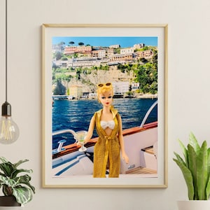 Vintage barbie and ken framed top