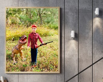 Vintage Ken Goes Hunting With Dino Fine Art Photograph