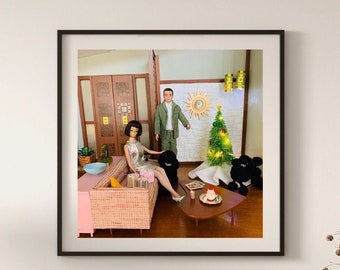 Christmas With Vintage Barbie and Ken Fine Art Photograph