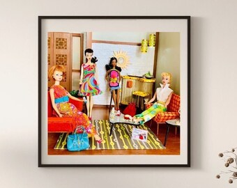 Vintage Barbies' Game Night Fine Art Photograph