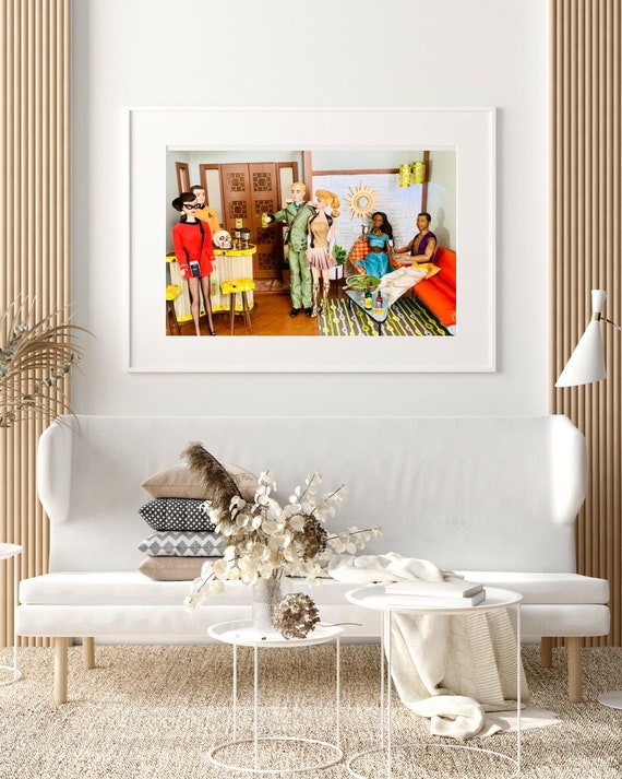 Vintage barbie and ken framed hotsell