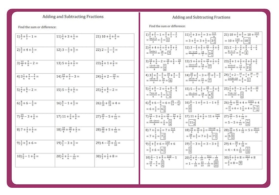 fractions addition subtraction Algebraic Fractions Addition And