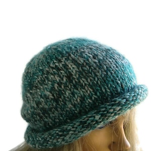 Woodland Easy Roll Hat/ Mutze- Teal green- Knit hat for teens and adults-unisex