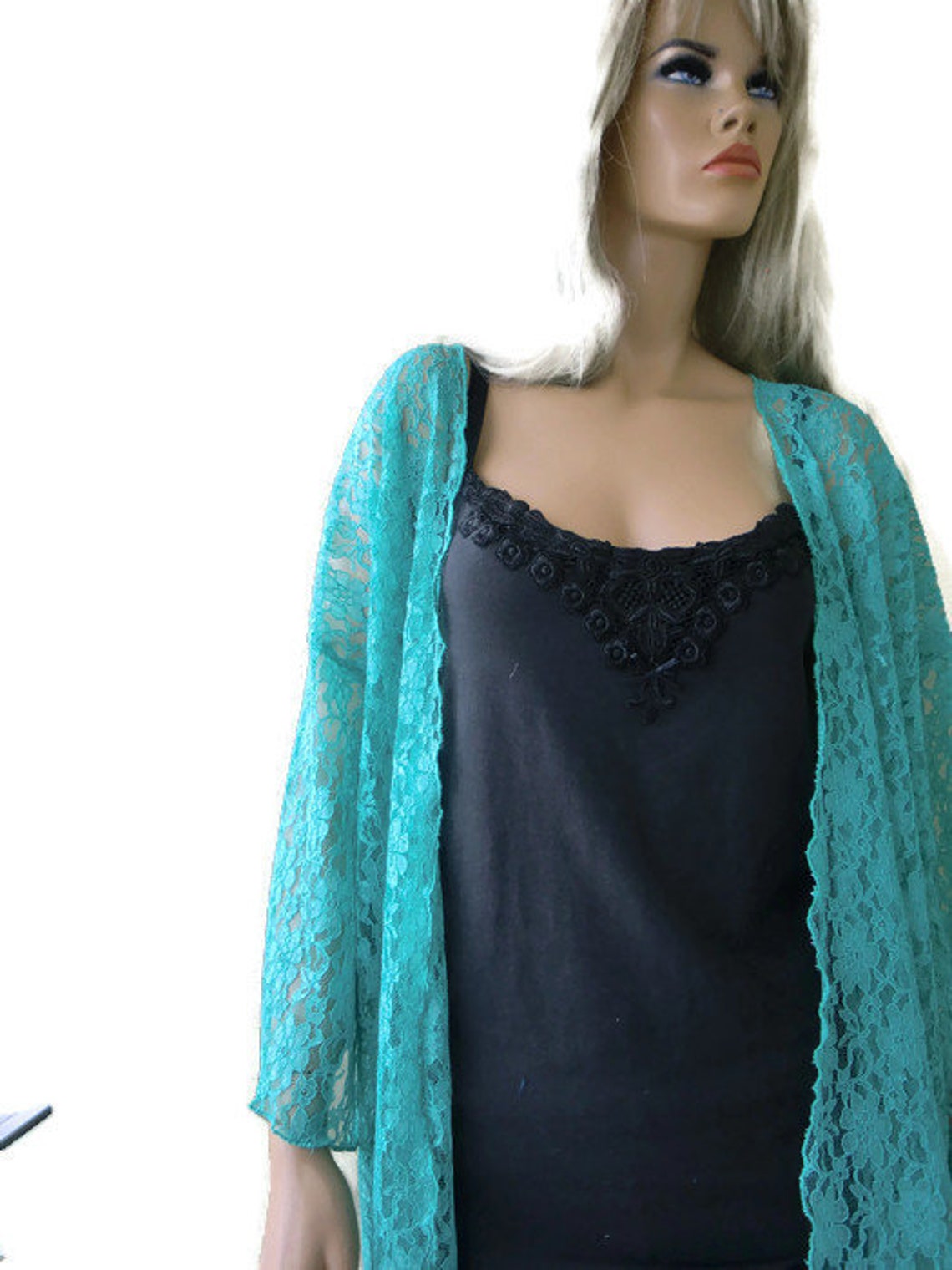 Heavenly Turquoise lace duster Gorgeous lace kimono turquoise | Etsy