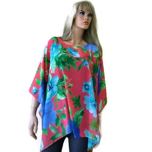 Colorful floral print,Bold floral-Loose summer blouse-oversize-Loose fitting tunic-Limited collection-Only One image 1