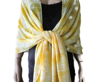 Soft Apricot yellow gradient look chiffon shawl, beach cover up,chiffon,oversized scarf, shoulder wrap