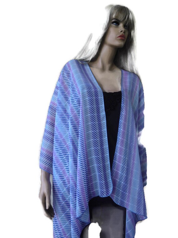 Kimono/ Kimono Cardigan-blue Pink Lilac Chiffon Ruana UK