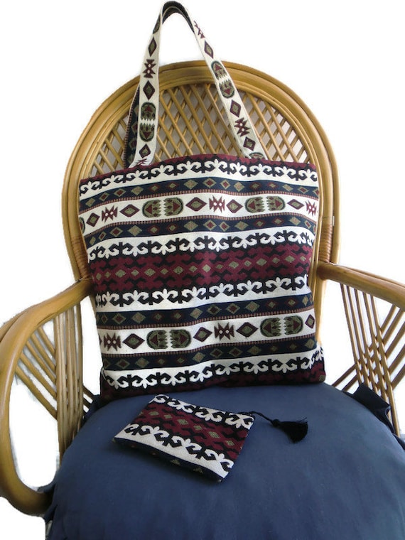 SALE Istanbul Collection harem Kilim Tote Bag sturdy Robust Roomy Extra Large With a Small Zip Purse Etsy