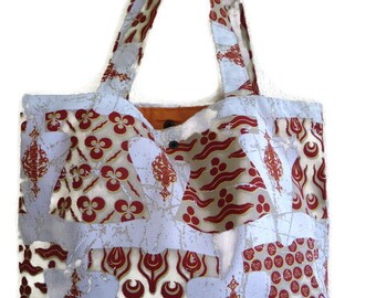 Kimono-Caftan print canvas tote bag with beauriful caftans- book bag,Lined carry all tote bag