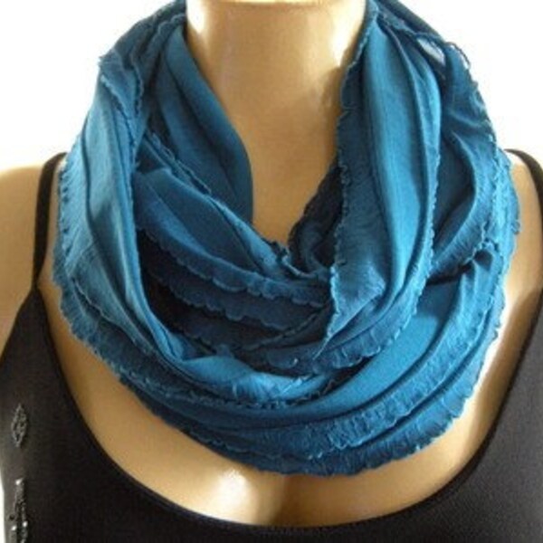 Classy Petrol Blue......Flamenco..Necklace Scarf....Le dernier cri...