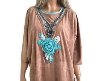 Soul song, vegane Wildleder Oversize Tunika,Textilemonster