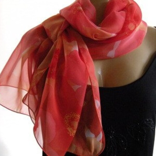 Poppy Field......Breathtaking ...Parisian Neck Tissu....Chiffon Scarf