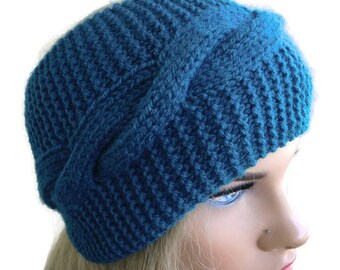 Teal Blue-Ultimate ear warmers-Headband/neck roll -Messy bun hat-Extra wide-Hand knit winter accessories-Many colors