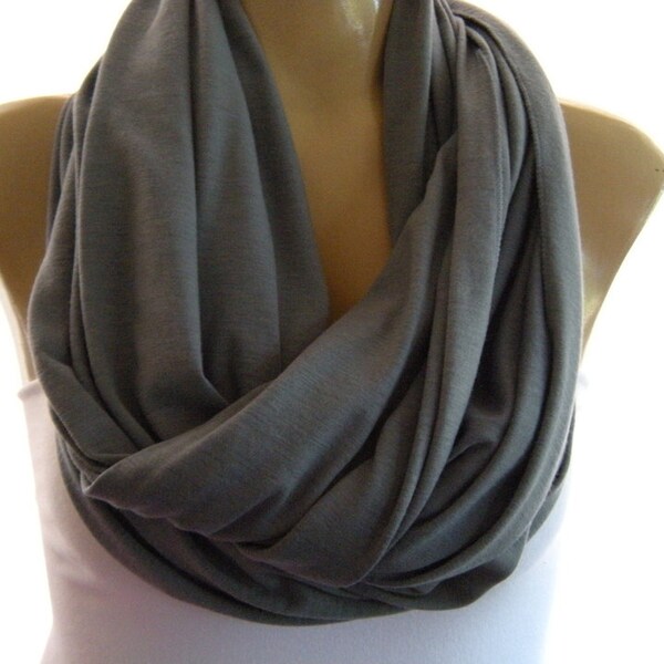 Classic Gray jersey infinity scarf.,Nomad Cowl,Relaxed version-Super soft.