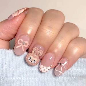 Labubu Press On Nails | Cute Monster Nail Art