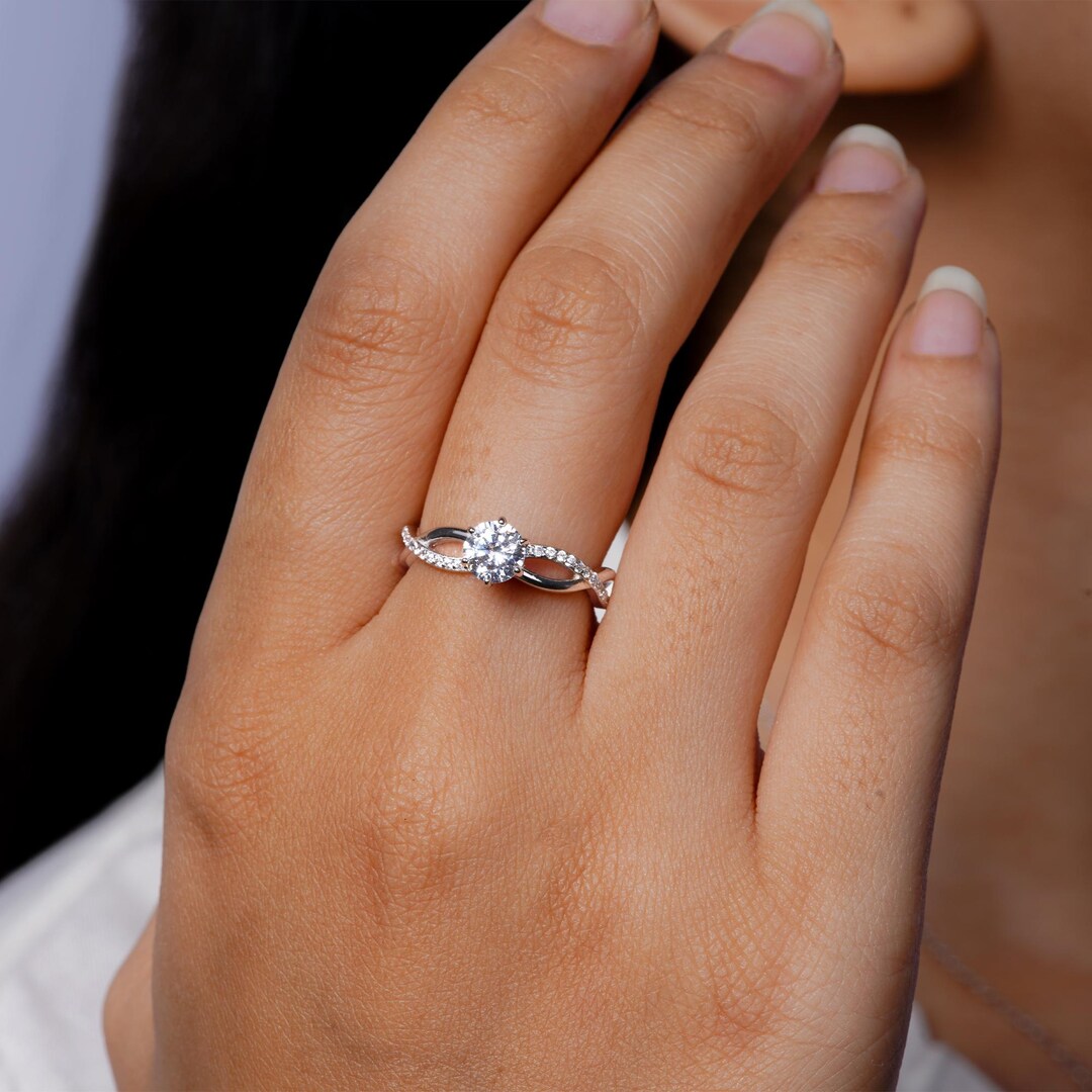 Radiant Loop CVD Solitaire | Twilight Twist Solitaire Ring | Eternal ...
