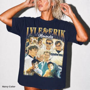 Vintage Menendez Brothers T-Shirt, Lyle & Erik Menendez Sweatshirt, Comfort COlors Tee, Gift For Crime Series Fan FD Navy