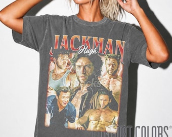 Retro Hugh Jackman T-Shirt, Comfort Colors Hugh Jackman Tee, Hugh Jackman Sweatshirt, Movie Actor Shirt, Gift For Hugh Jackman Fan FD