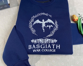 Fourth Wing Basgiath War College Embroidered Shirt, Xaden Riorson Violet Sorrengail Shirt, Dragon Rider Apparel, Onyx Storm Book Inspired