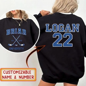Custom Briar University Embroidered Sweatshirt, Briar U Shirt, Off Campus Series Shirt, Bookish Shirt, Hockey Romance Bookish Gift For Her