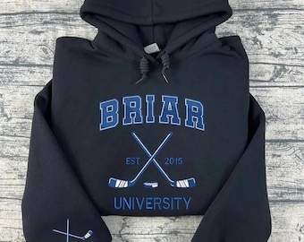 Briar University Embroidered Sweatshirt, Briar U Hoodie, Off Campus Series Shirt, Hockey Romance Bookish Gift for Her
