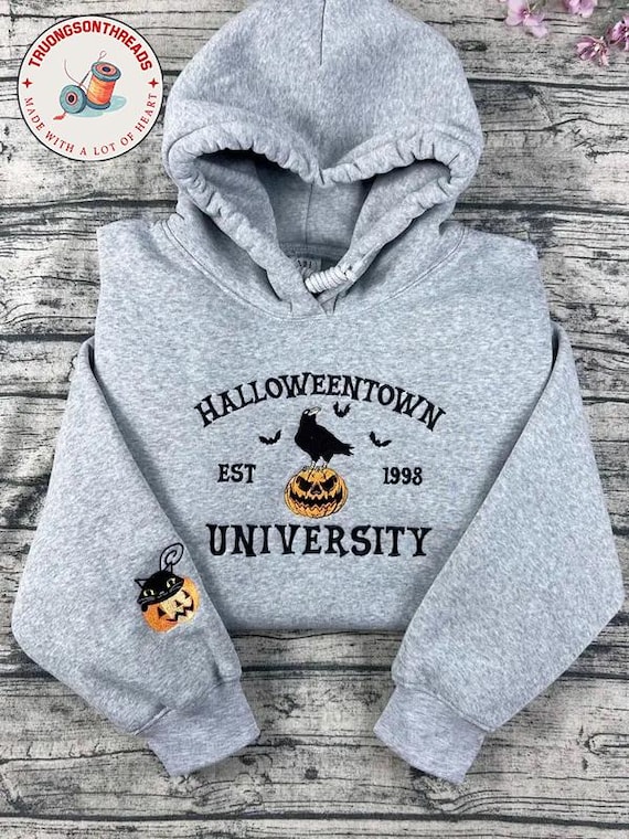 Embroidered Halloweentown Sweatshirt, Embroidered Fall Sweatshirt, Halloween Embroidered Sweatshirt, Spooky Season, Halloweentown University