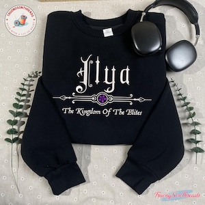 Ilya Embroidered Hoodie – The Kingdom of the Elites – Inspired by Powerless Trilogy by Lauren Roberts – Dark Academia Bookish Hoodie