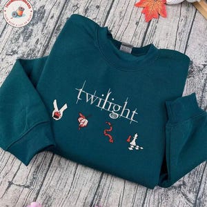 Twilight Saga Embroidered Sweatshirt - Vampire Romance Bookish Pullover - Stephenie Meyer Fan Gift - Cozy Fangirl Hoodie